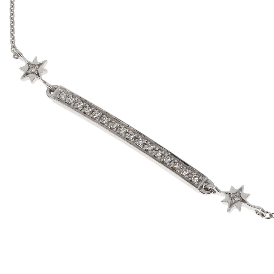 STAR JEWELRY bracelet K18WG Silver diamond Women Used Authentic
