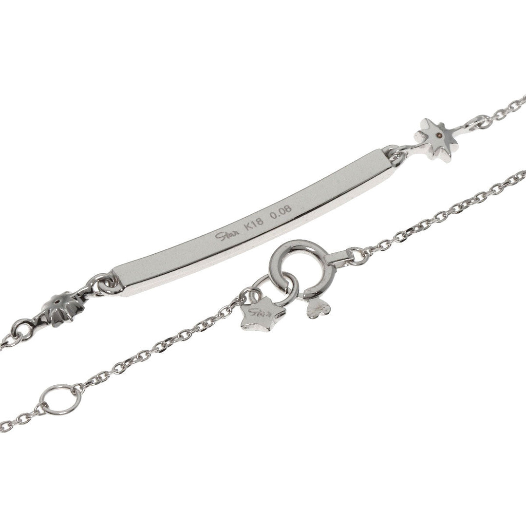 STAR JEWELRY bracelet K18WG Silver diamond Women Used Authentic