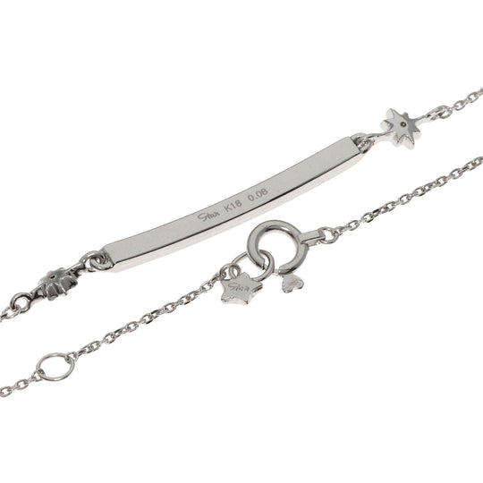 STAR JEWELRY bracelet K18WG Silver diamond Women Used Authentic