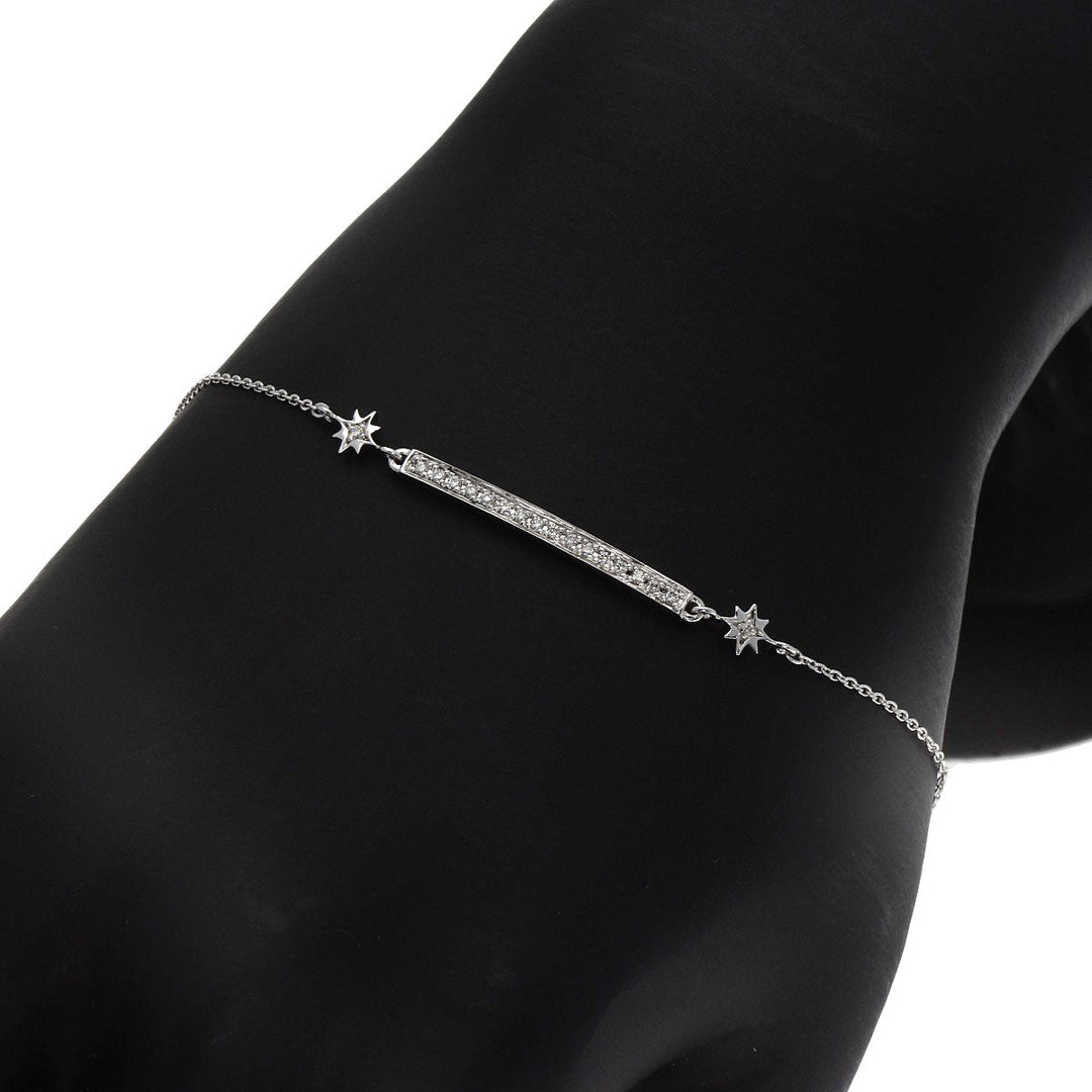 STAR JEWELRY bracelet K18WG Silver diamond Women Used Authentic