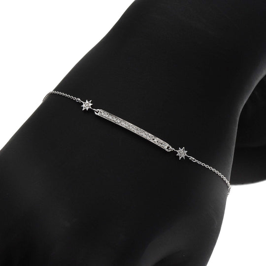STAR JEWELRY bracelet K18WG Silver diamond Women Used Authentic