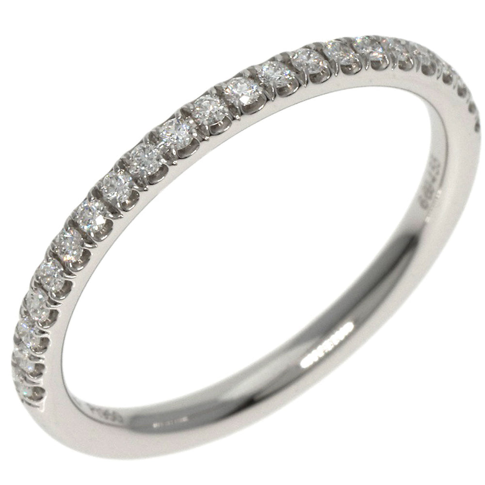 HARRY WINSTON Ring PT950 Silver Micropave Half Eternity Diamond Women Used Authentic