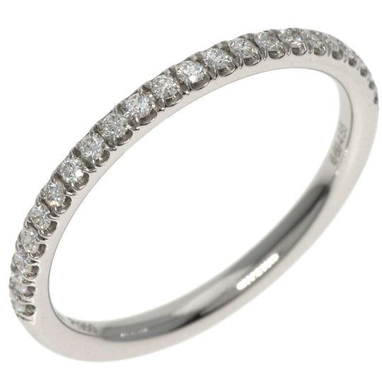 HARRY WINSTON Ring PT950 Silver Micropave Half Eternity Diamond Women Used Authentic