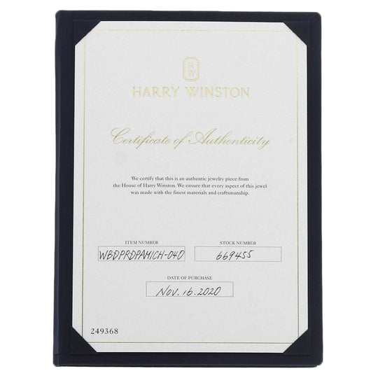 HARRY WINSTON Ring PT950 Silver Micropave Half Eternity Diamond Women Used Authentic
