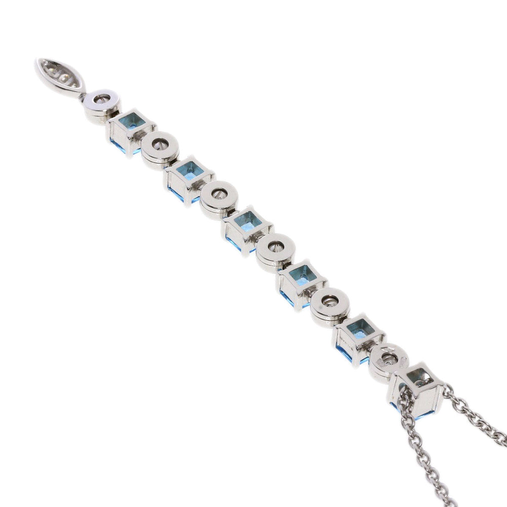 BVLGARI Necklace K18WG Silver Lucia Blue Topaz Diamond