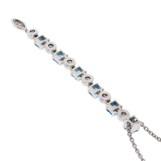 BVLGARI Necklace K18WG Silver Lucia Blue Topaz Diamond