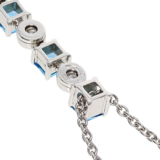 BVLGARI Necklace K18WG Silver Lucia Blue Topaz Diamond