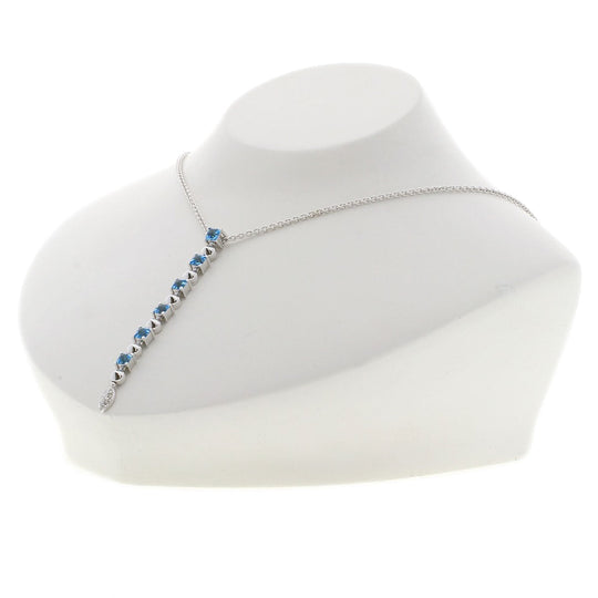 BVLGARI Necklace K18WG Silver Lucia Blue Topaz Diamond