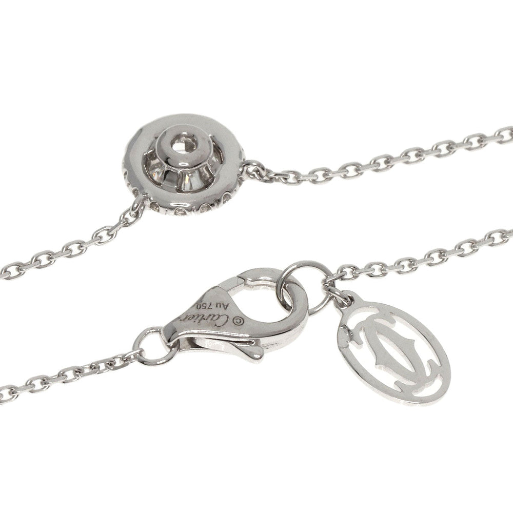 CARTIER Necklace K18WG Silver Destiny Diamond