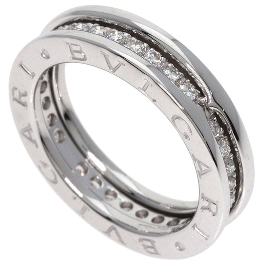 BVLGARI Ring K18WG Silver B-zero1 B-zero One 1 Band Diamond #50 Women Used Authentic