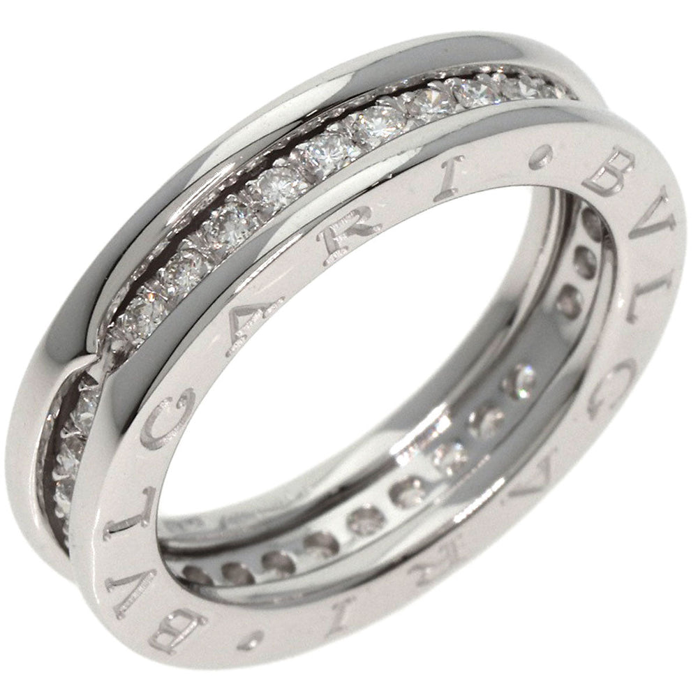 BVLGARI Ring K18WG Silver B-zero1 B-zero One 1 Band Diamond #50 Women Used Authentic