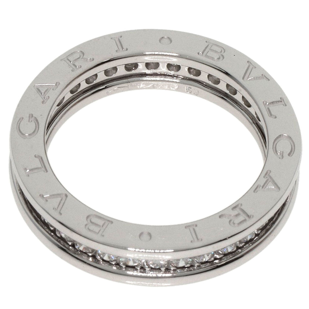 BVLGARI Ring K18WG Silver B-zero1 B-zero One 1 Band Diamond #50 Women Used Authentic