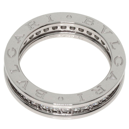 BVLGARI Ring K18WG Silver B-zero1 B-zero One 1 Band Diamond #50 Women Used Authentic