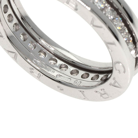 BVLGARI Ring K18WG Silver B-zero1 B-zero One 1 Band Diamond #50 Women Used Authentic