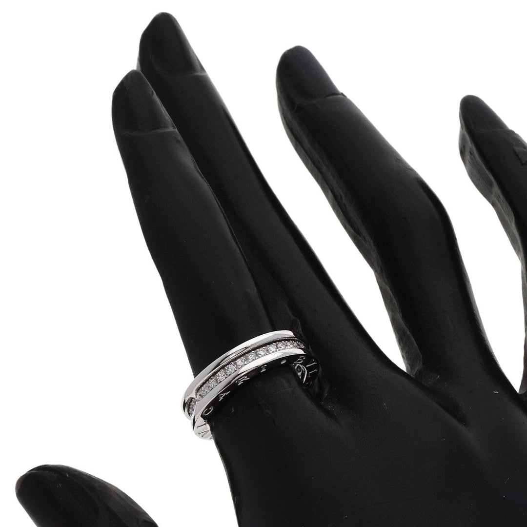 BVLGARI Ring K18WG Silver B-zero1 B-zero One 1 Band Diamond #50 Women Used Authentic