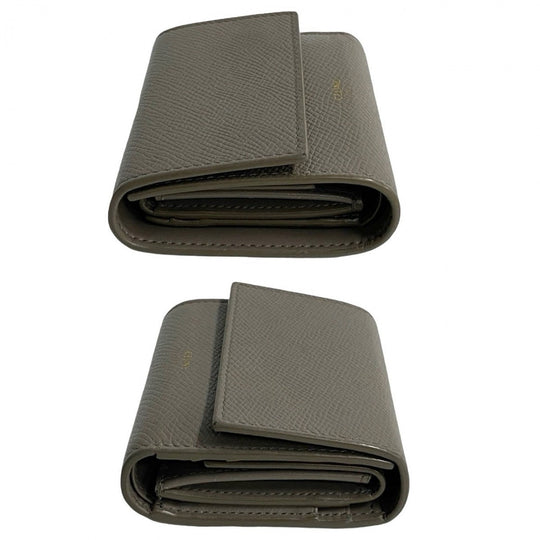 CELINE Tri-fold wallet leather gray Small trifold wallet
