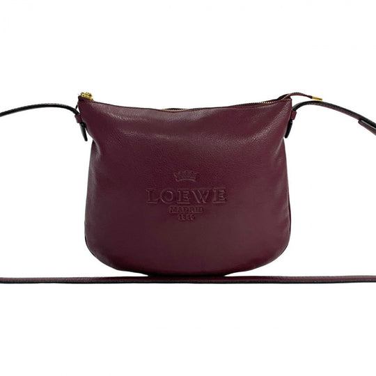 LOEWE Shoulder Bag leather wine-red Heritage