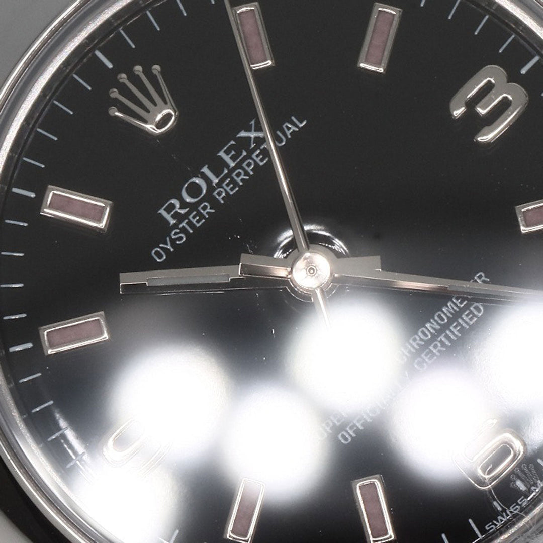 ROLEX Watches Mechanical Automatic 177200 Stainless Steel , Stainless Steel Silver Oyster Perpetual 31 black dial Boys Used Authentic