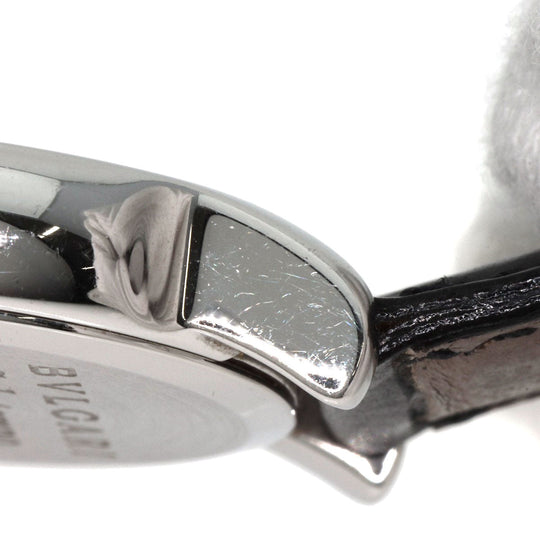 BVLGARI Watches Quartz ST29S Stainless Steel, Leather Silver Solo tempo black dial Women Used Authentic