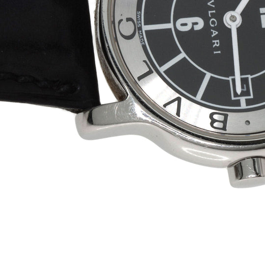 BVLGARI Watches Quartz ST29S Stainless Steel, Leather Silver Solo tempo black dial Women Used Authentic