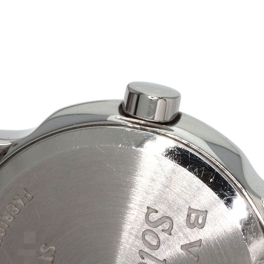 BVLGARI Watches Quartz ST29S Stainless Steel, Leather Silver Solo tempo black dial Women Used Authentic