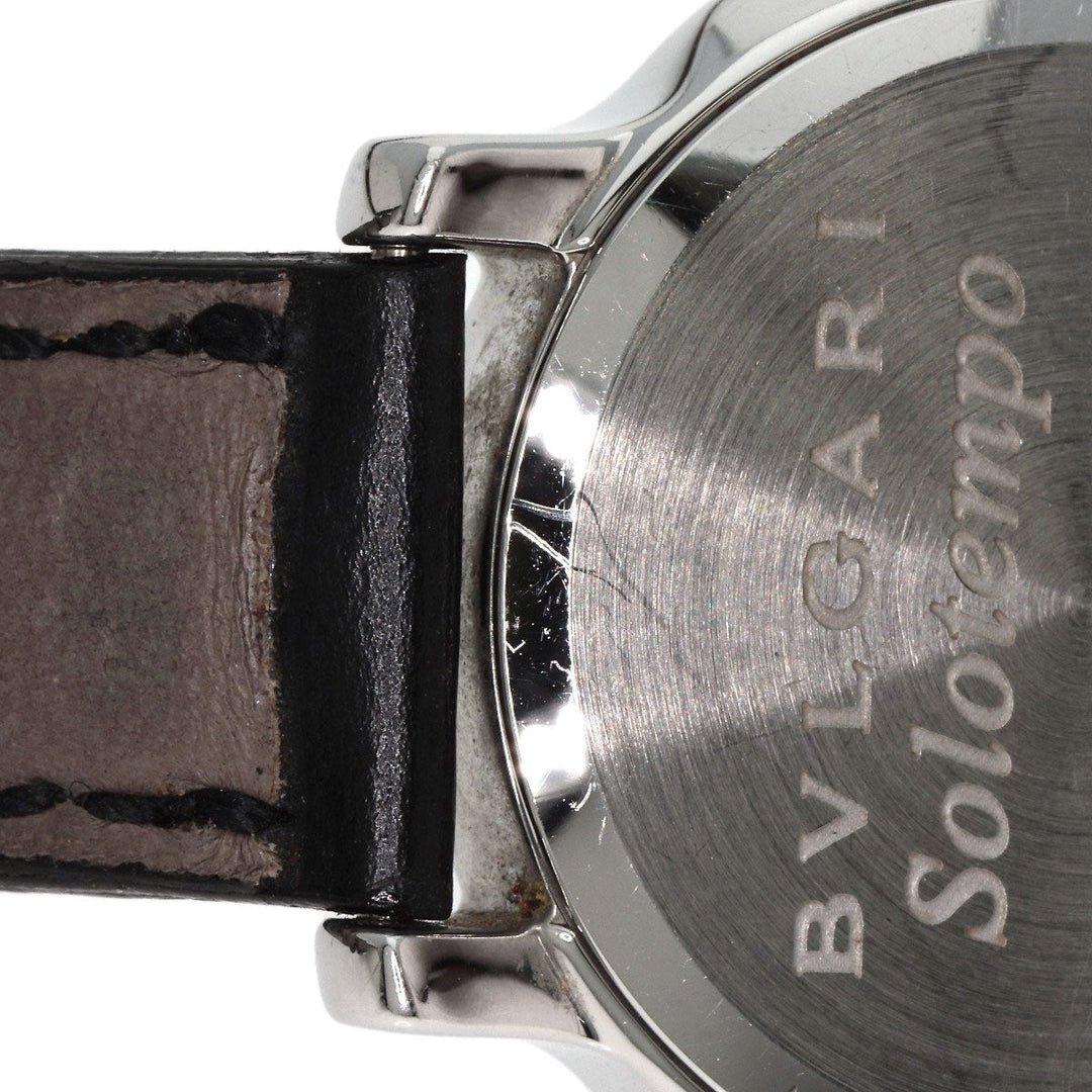 BVLGARI Watches Quartz ST29S Stainless Steel, Leather Silver Solo tempo black dial Women Used Authentic