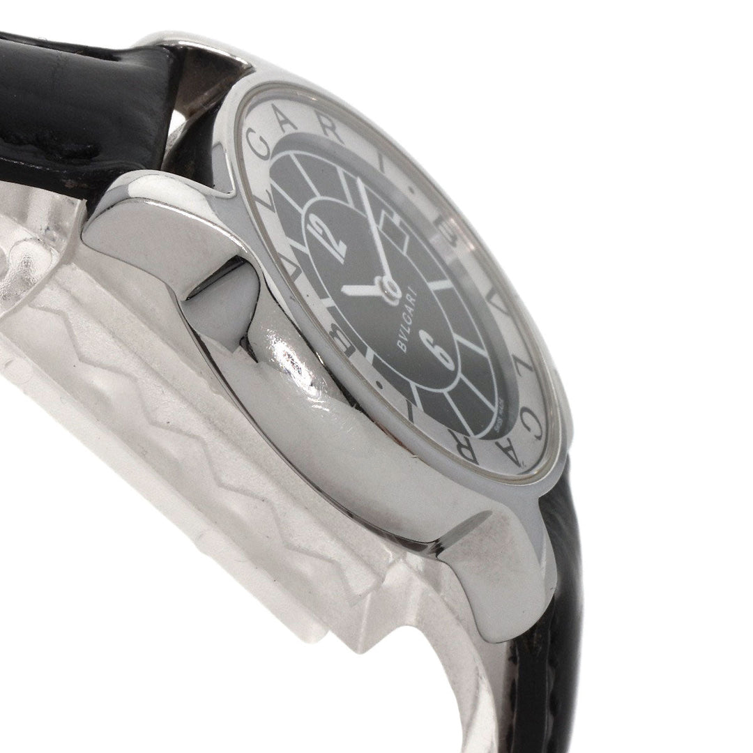 BVLGARI Watches Quartz ST29S Stainless Steel, Leather Silver Solo tempo black dial Women Used Authentic