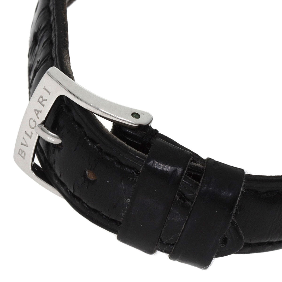 BVLGARI Watches Quartz ST29S Stainless Steel, Leather Silver Solo tempo black dial Women Used Authentic