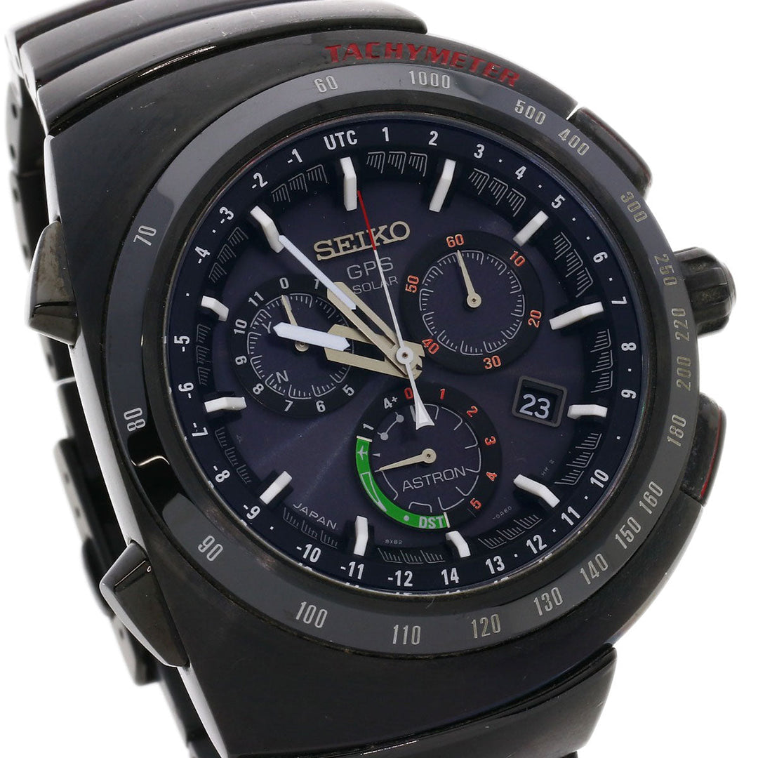 SEIKO Watches Solar Powered Radio Watch SBXB121 Titanium Ceramic , Titanium Ceramic black Astron Giugiaro Design Limited Edition 3000 pieces black dial mens Used Authentic