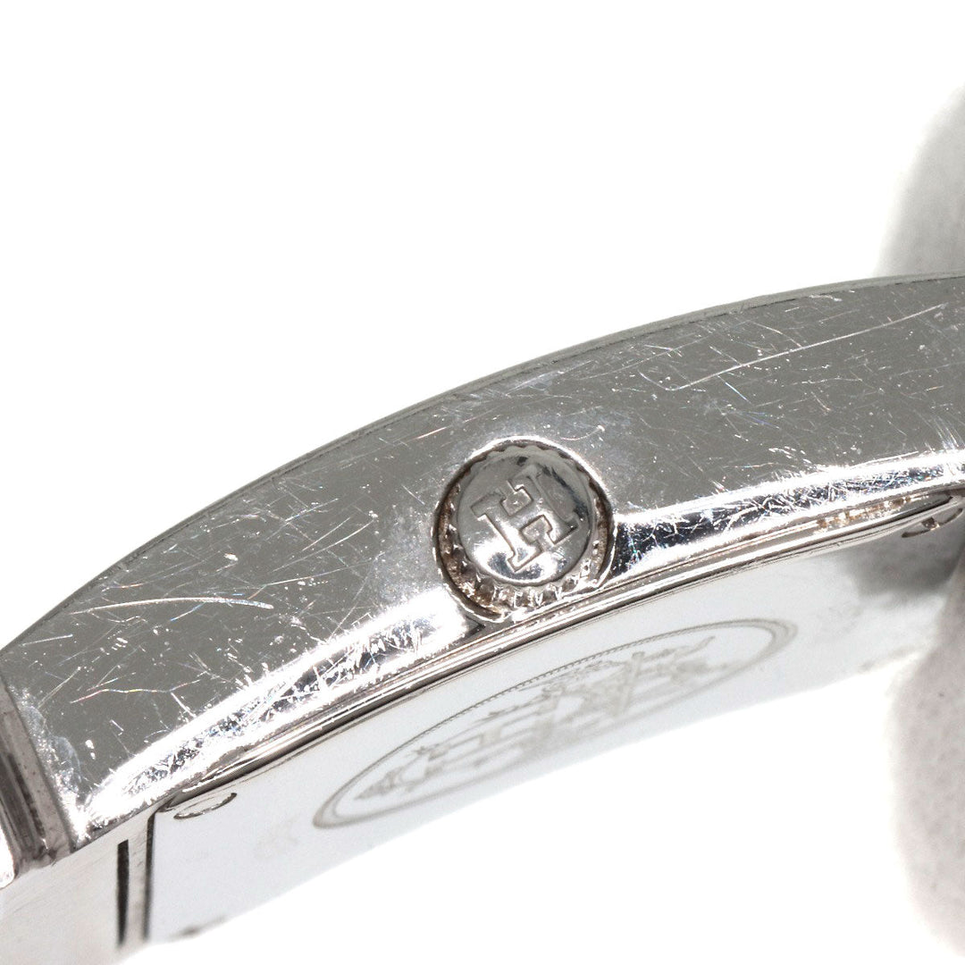 HERMES Watches Quartz HH1.210 Stainless Steel Silver H watch Orange dial Women Used Authentic