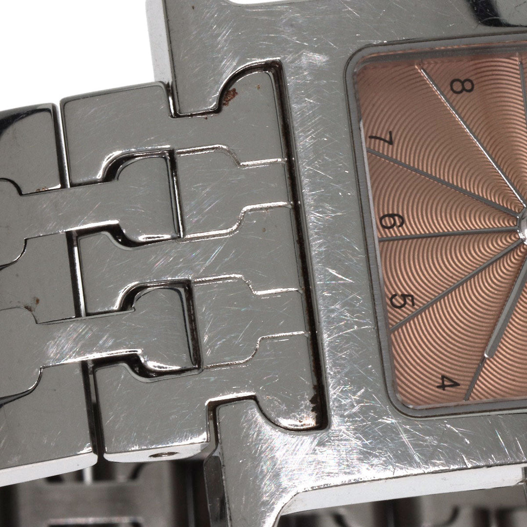 HERMES Watches Quartz HH1.210 Stainless Steel Silver H watch Orange dial Women Used Authentic