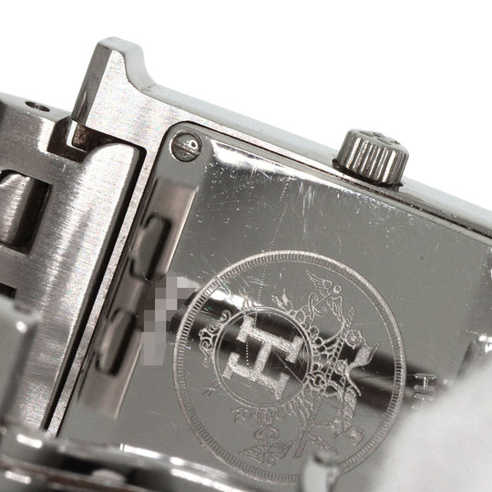 HERMES Watches Quartz HH1.210 Stainless Steel Silver H watch Orange dial Women Used Authentic