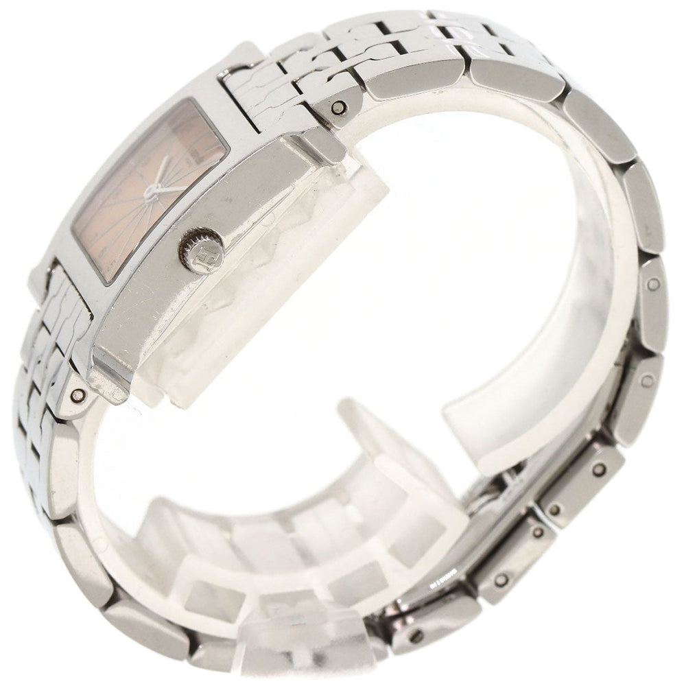 HERMES Watches Quartz HH1.210 Stainless Steel Silver H watch Orange dial Women Used Authentic