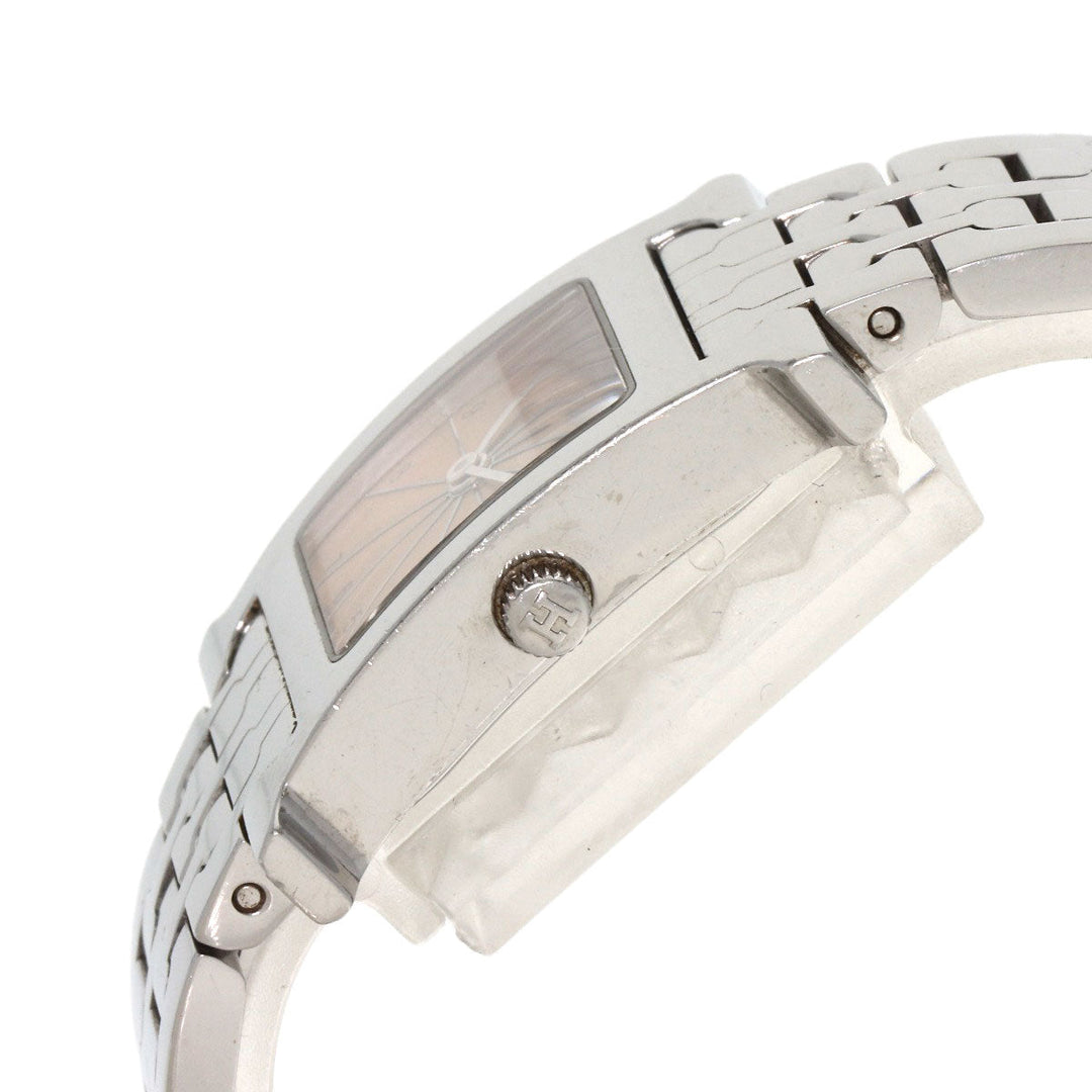 HERMES Watches Quartz HH1.210 Stainless Steel Silver H watch Orange dial Women Used Authentic
