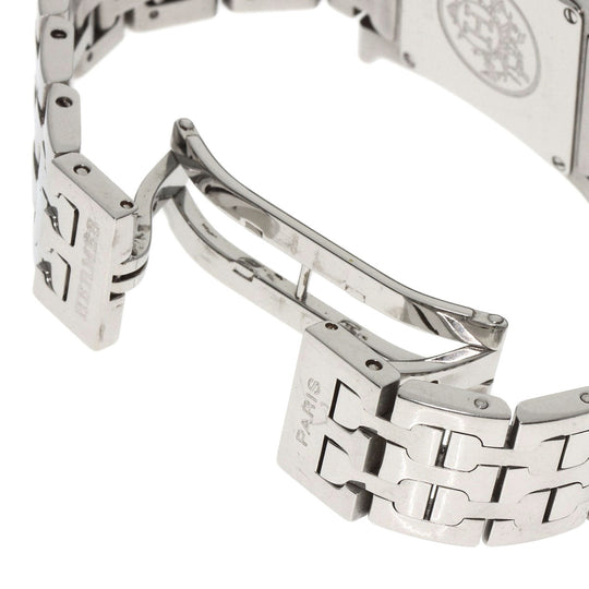 HERMES Watches Quartz HH1.210 Stainless Steel Silver H watch Orange dial Women Used Authentic