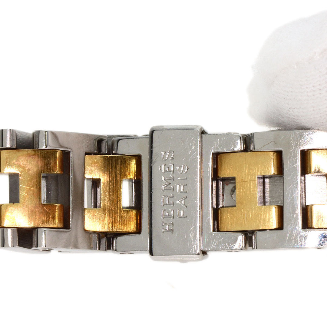 HERMES Watches Quartz CR1.220 Stainless Steel , SSxGP gold Clojure Champagne Gold dial Women Used Authentic