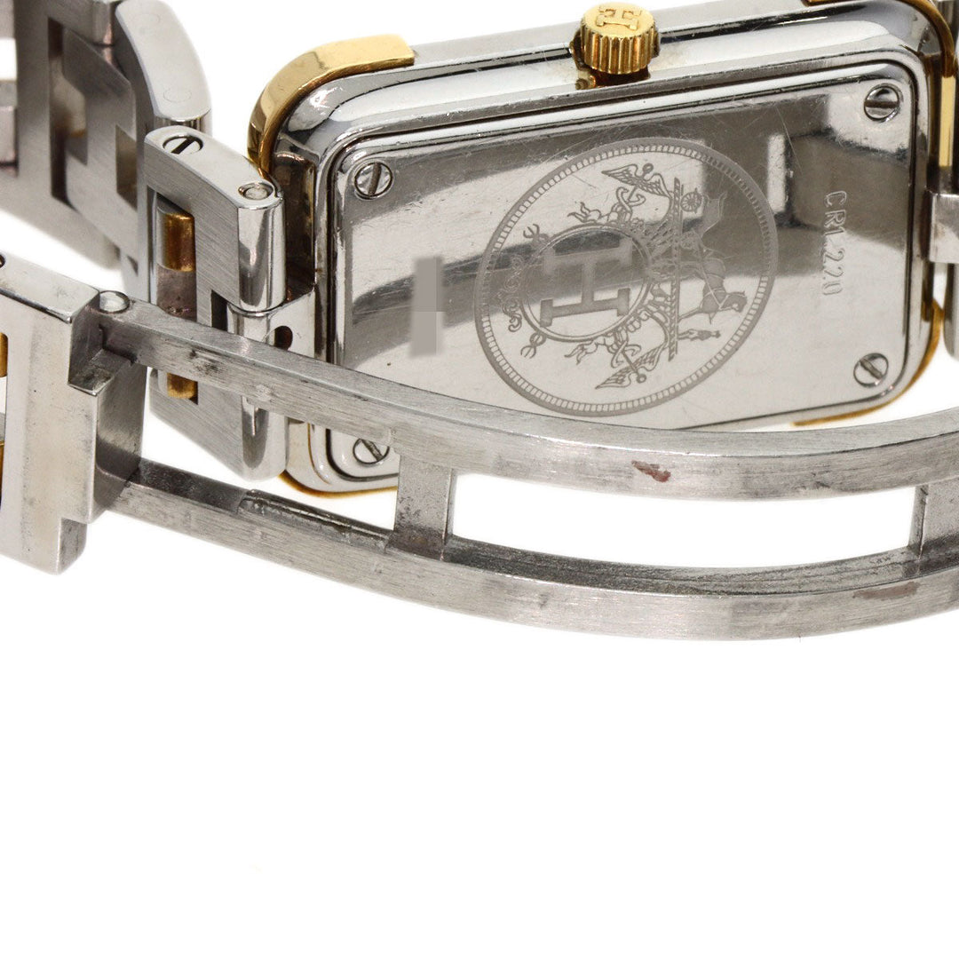 HERMES Watches Quartz CR1.220 Stainless Steel , SSxGP gold Clojure Champagne Gold dial Women Used Authentic