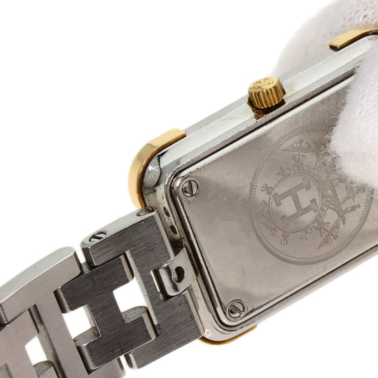 HERMES Watches Quartz CR1.220 Stainless Steel , SSxGP gold Clojure Champagne Gold dial Women Used Authentic