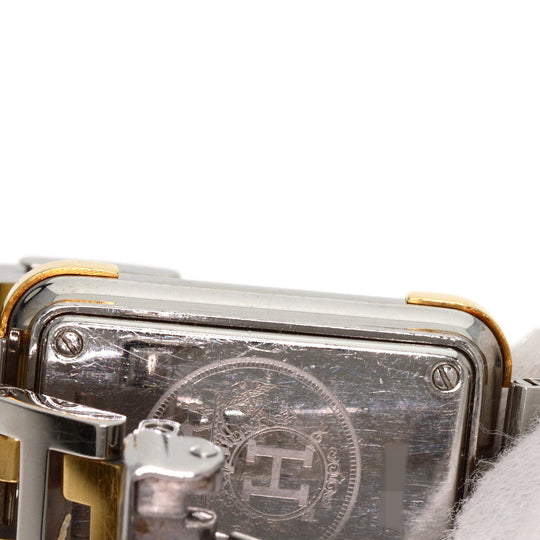 HERMES Watches Quartz CR1.220 Stainless Steel , SSxGP gold Clojure Champagne Gold dial Women Used Authentic
