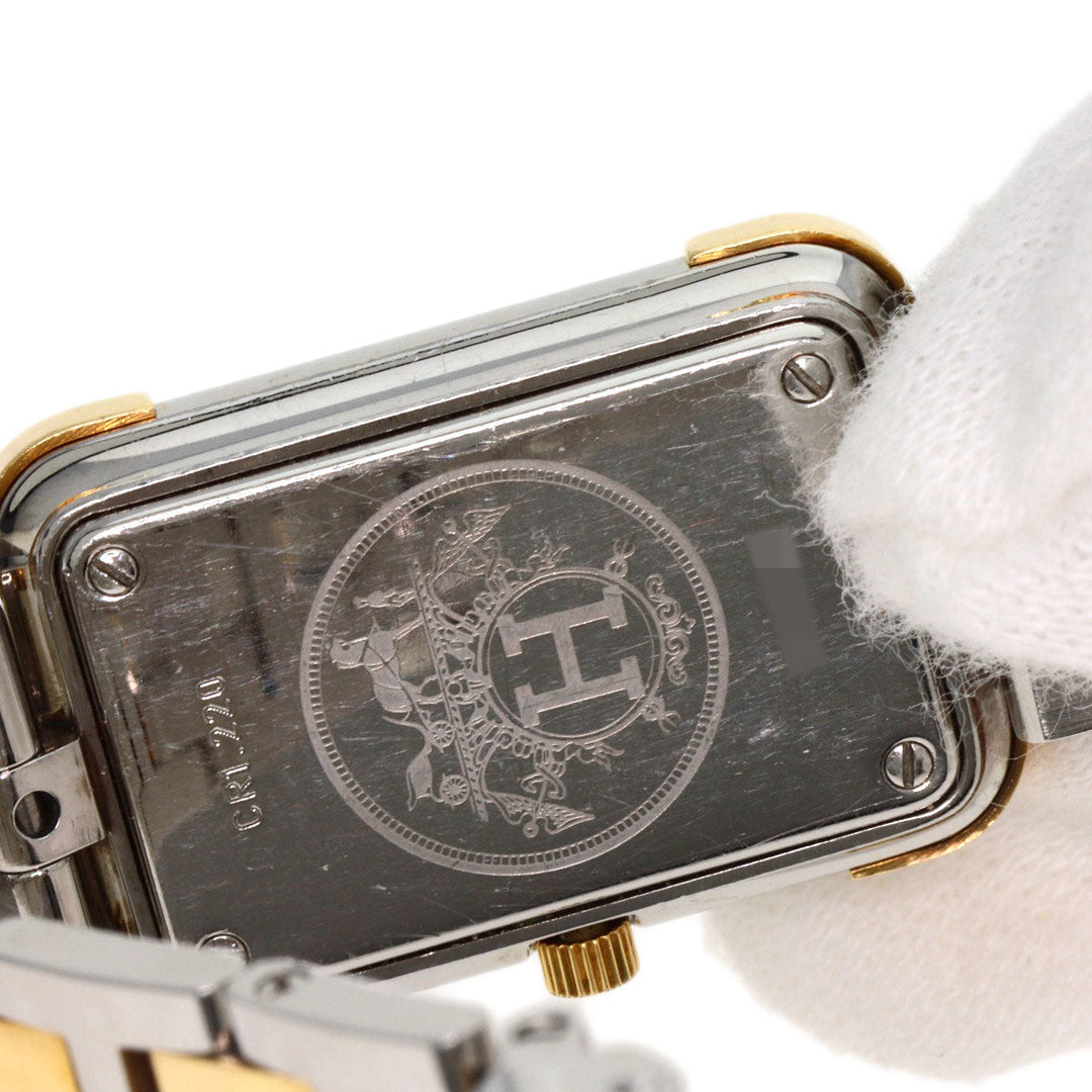HERMES Watches Quartz CR1.220 Stainless Steel , SSxGP gold Clojure Champagne Gold dial Women Used Authentic