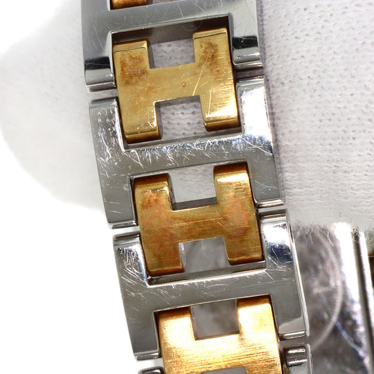 HERMES Watches Quartz CR1.220 Stainless Steel , SSxGP gold Clojure Champagne Gold dial Women Used Authentic