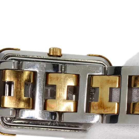 HERMES Watches Quartz CR1.220 Stainless Steel , SSxGP gold Clojure Champagne Gold dial Women Used Authentic