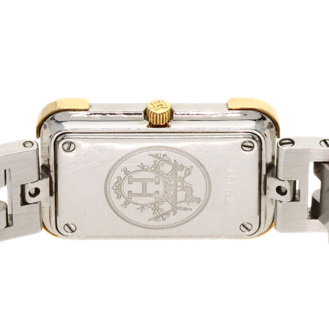 HERMES Watches Quartz CR1.220 Stainless Steel , SSxGP gold Clojure Champagne Gold dial Women Used Authentic