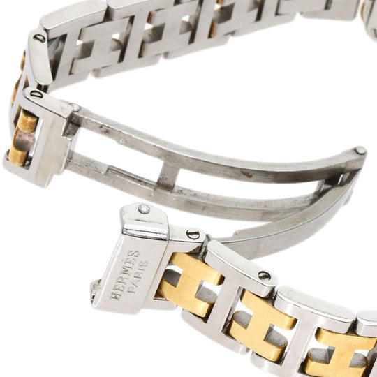 HERMES Watches Quartz CR1.220 Stainless Steel , SSxGP gold Clojure Champagne Gold dial Women Used Authentic