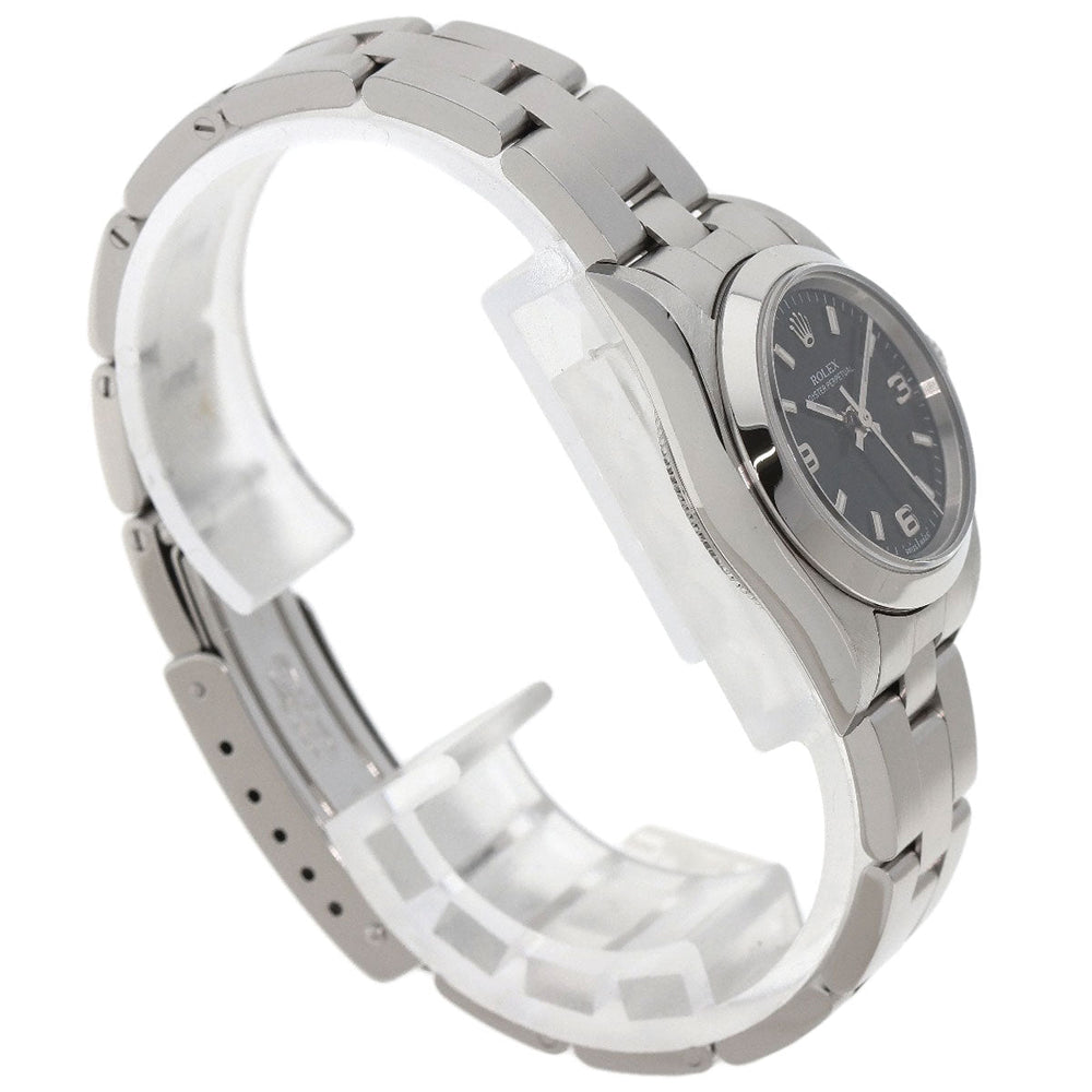 ROLEX Watches Mechanical Automatic 76080 Stainless Steel , Stainless Steel Silver Oyster perpetual black dial Women Used Authentic