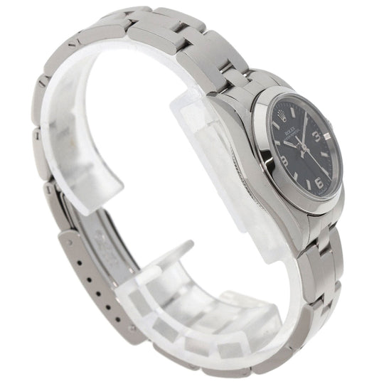 ROLEX Watches Mechanical Automatic 76080 Stainless Steel , Stainless Steel Silver Oyster perpetual black dial Women Used Authentic