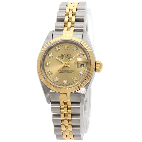 ROLEX Watches Mechanical Automatic 69173G Stainless Steel Silver Datejust 10P Diamond gold dial