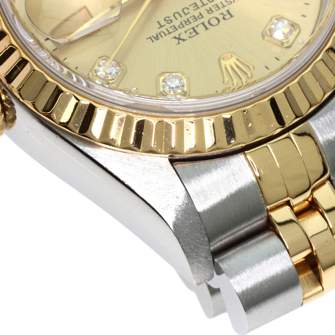 ROLEX Watches Mechanical Automatic 69173G Stainless Steel Silver Datejust 10P Diamond gold dial