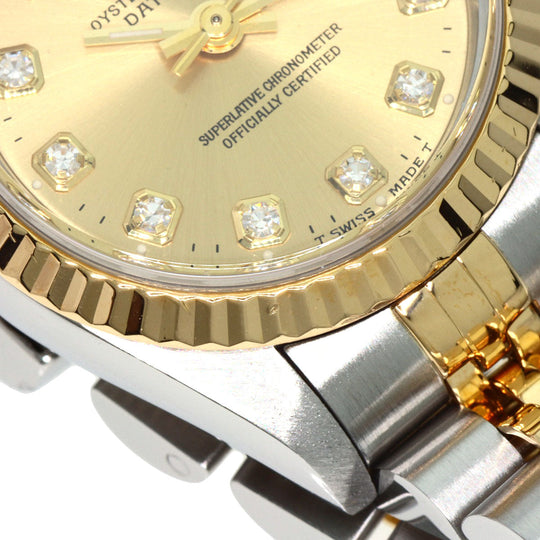 ROLEX Watches Mechanical Automatic 69173G Stainless Steel Silver Datejust 10P Diamond gold dial