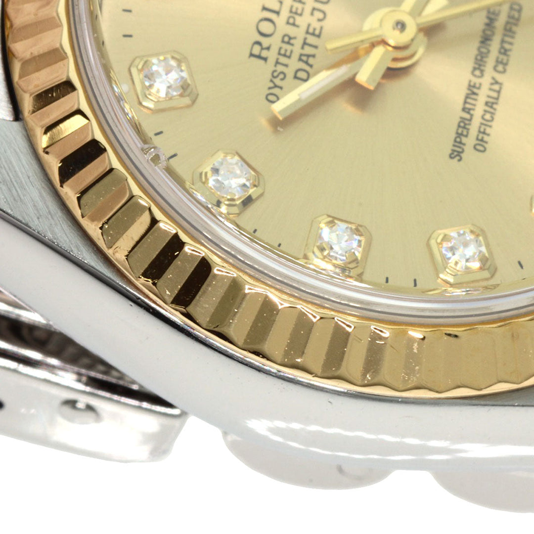 ROLEX Watches Mechanical Automatic 69173G Stainless Steel Silver Datejust 10P Diamond gold dial